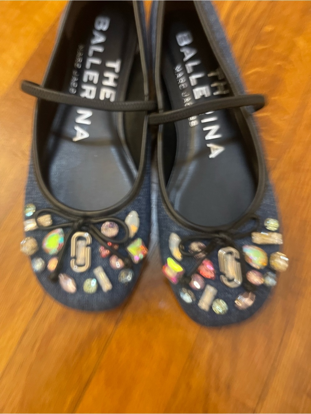 Marc Jacobs Navy Jeweled Mary Jane Flats - Picture 5 of 7